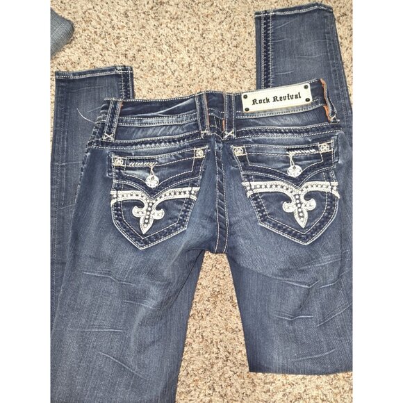 Womens Rock Revival Skinny Jeans Size 26 / 30' Inseam / Jen Skinny - Picture 2 of 3
